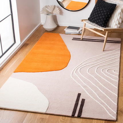 Handmade Rodeo Drive Vutka Wool Rug – Mid-Century Modern Style