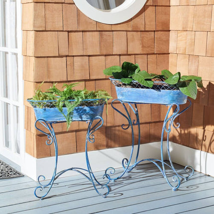 Hendrick Victorian Scroll Iron Outdoor Planter Set – Decorative Garden Pots