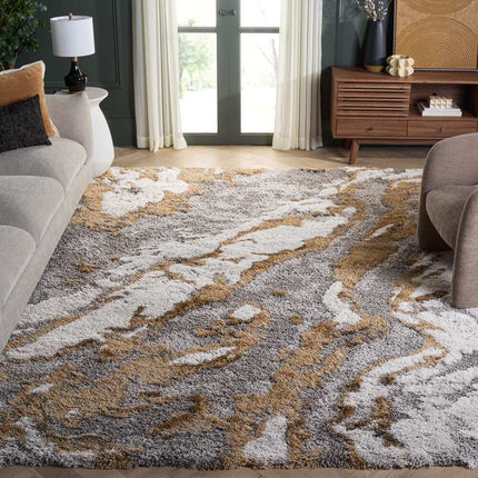Horizon Shag Mukades Abstract Rug 2.5-Inch Thick Plush Soft Area Carpet