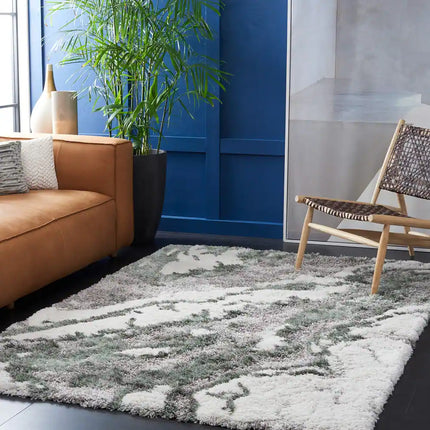 Horizon Shag Mukades Rug – Abstract Design, 2.5-Inch Thick