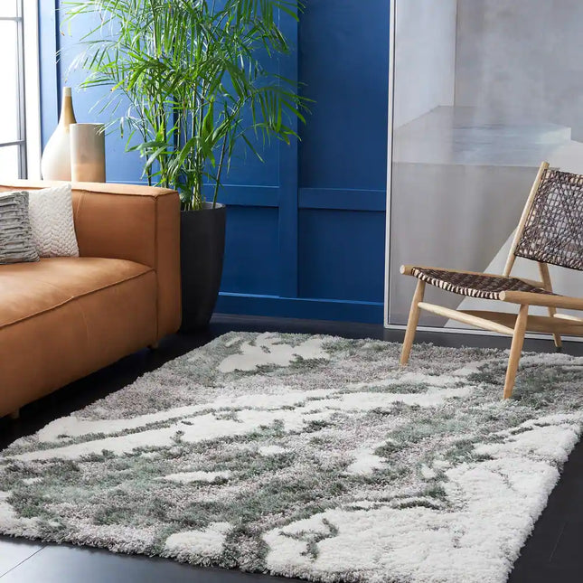 Horizon Shag Mukades Rug – Abstract Design, 2.5-Inch Thick