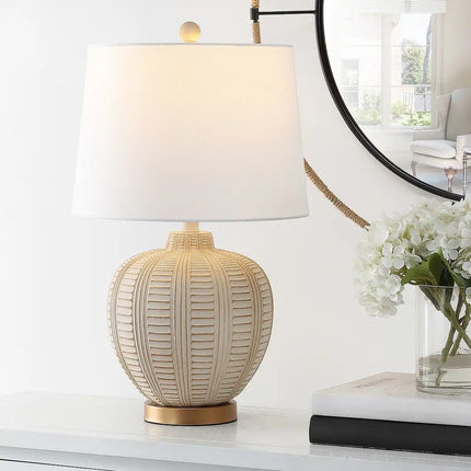 Marrla Table Lamp 23.5" USB Charging Port Modern Bedside Desk Lamp Light