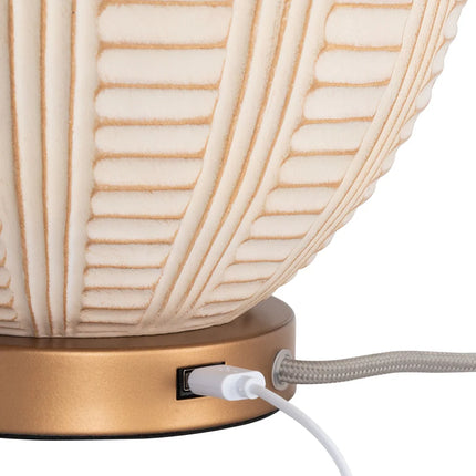 Marrla Table Lamp 23.5" USB Charging Port Modern Bedside Desk Lamp Light