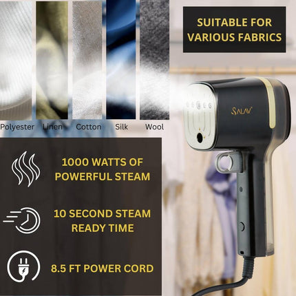 Compact HS-15 Quicksteam Garment Steamer for Travel and Home Use