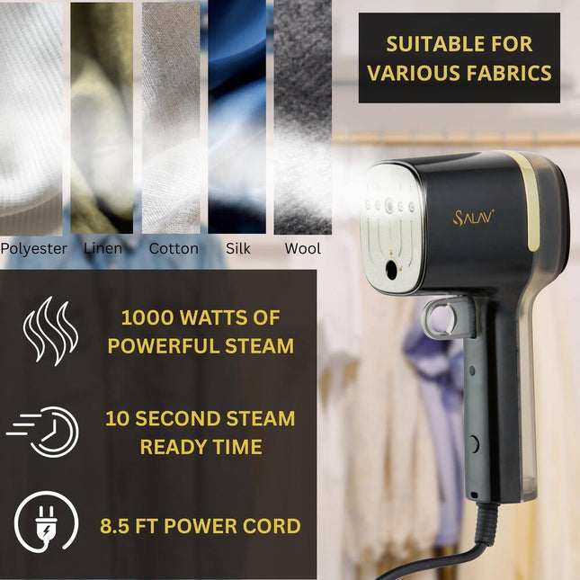 Compact HS-15 Quicksteam Garment Steamer for Travel and Home Use