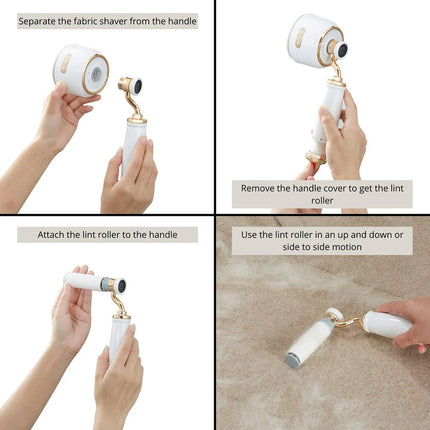 Retro Edition Rechargeable Fabric Shaver and Lint Roller 6 Blade System