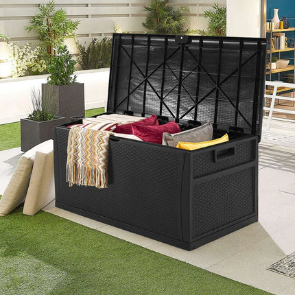 35/75 Gallon Outdoor Resin Deck Box – Lockable, Weatherproof Patio Storage