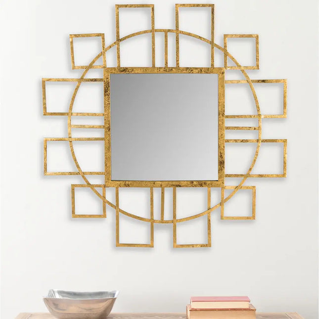 Matrix Gold 35-Inch Decorative Wall Mirror for Modern Home Decor