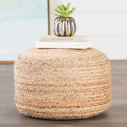 Saba Jute Pouf – Round Ottoman and Comfortable Foot Stool