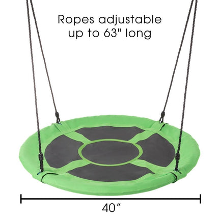 Saucer Swing – 40" Diameter Round Disc with Adjustable Rope for Trees/Sets