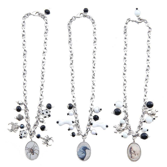 3-Pack Scary Choker Necklaces, Gothic Halloween Costume Jewelry, A/3 Set
