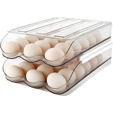 Set of 2 Auto Rolling Egg Storage Containers – 18 Eggs, 2 Layers