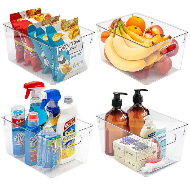 Clear Plastic Storage Bins – Pantry Organizer Box Containers