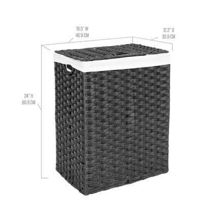 Black Foldable Laundry Hamper – Lidded, Portable, Washable Liner