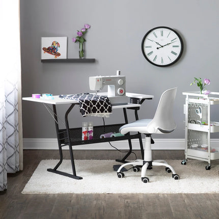 Sew Ready Eclipse Sewing Craft Table with Folding Top & Adjustable Shelf