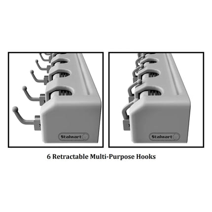 Wall Organizer with Adjustable Slots & Hooks – Tool and Broom Holder
