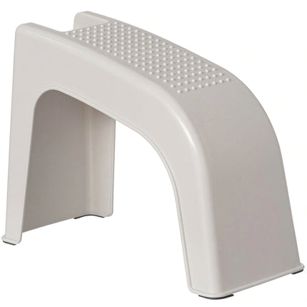 White Shower Footrest Stool for Shaving Legs with Storage Shelf