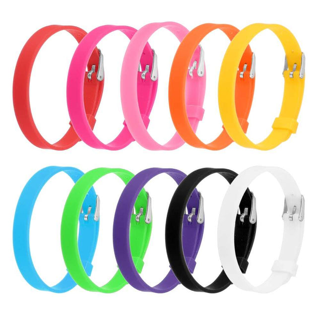 Slide Bracelet Wristband, Adjustable Silicone ID Bracelet for Men, Comfortable Fit