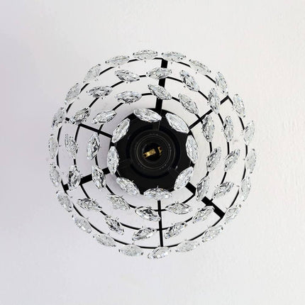 Small Crystal Ceiling Light Fixture Mini Semi Flush Mount for Elegant Interiors