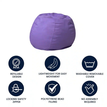 Small Refillable Bean Bag Chair for Kids Teens Bedroom Lounge Seating