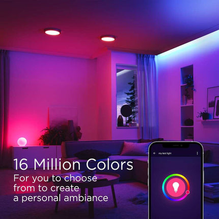 Smart A19 Dimmable Color Changing LED Light Bulbs, 2-Pack, No Hub Required