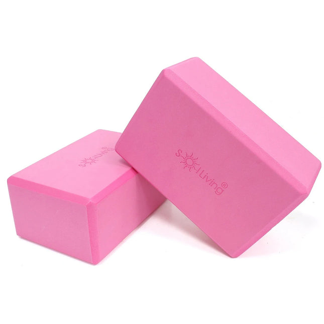 2-Pack Sol Living Yoga Blocks – Non-Slip Foam, 4" x 6" x 9"