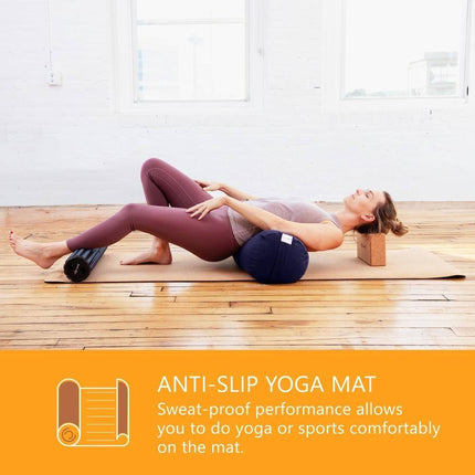 Sol Living Exercise Mat – Cork, Non-Slip, 24"x72", Yoga & Meditation