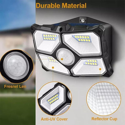 Solar Motion Sensor LED Lights Outdoor, IP65 Waterproof for Yard & Garage