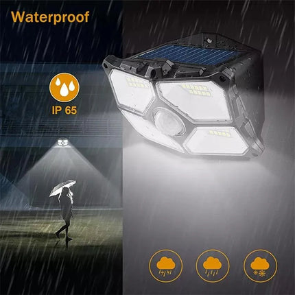 Solar Motion Sensor LED Lights Outdoor, IP65 Waterproof for Yard & Garage