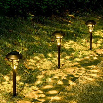 6 Pack Solar Landscape Path Lights Bronze Finished Outdoor Garden Lighting