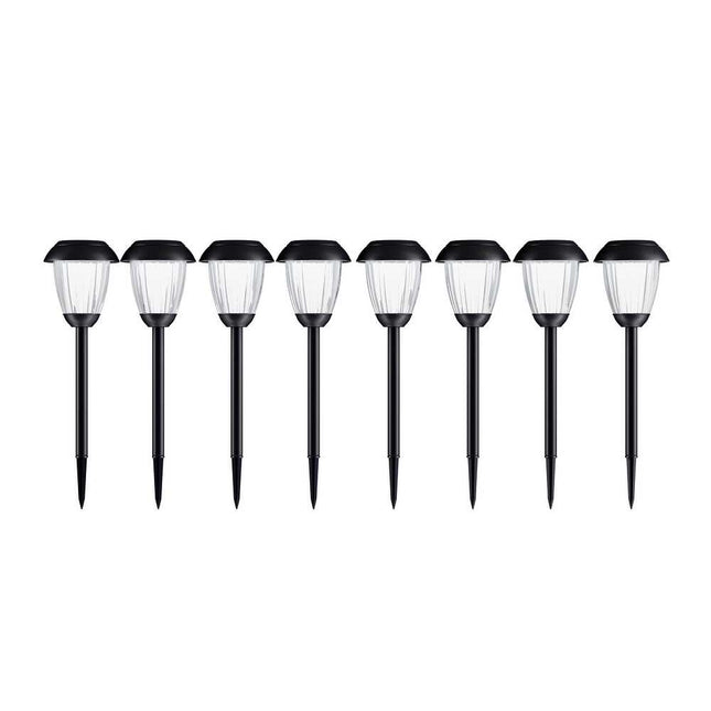 Solar Outdoor Path Lights Set of 8 Rechargeable LED Garden Walkway Lights Black