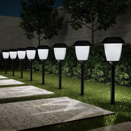 Solar Outdoor Path Lights Set of 8 Rechargeable Waterproof Garden Lamps