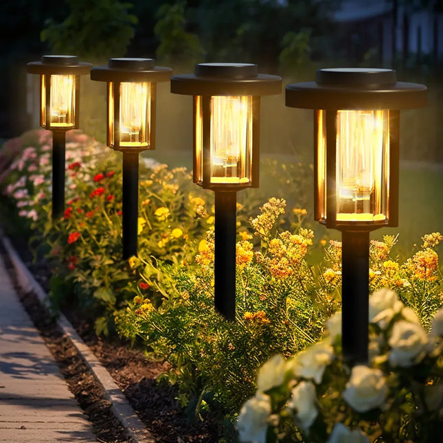 Solar Pathway Lights IP65 Waterproof Outdoor Garden Warm White LED