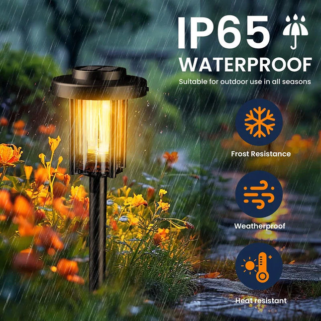 Solar Pathway Lights IP65 Waterproof Outdoor Garden Warm White LED