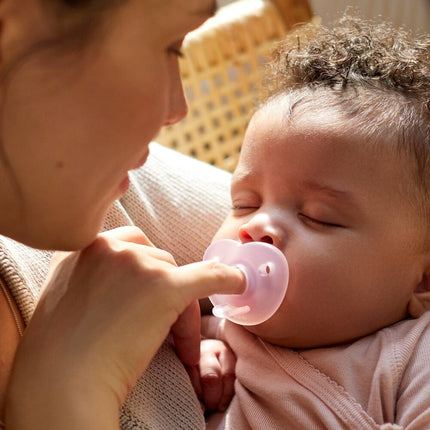 2-Pack Soothie Heart Pacifiers – Pink, For 3 to 18 Month Babies