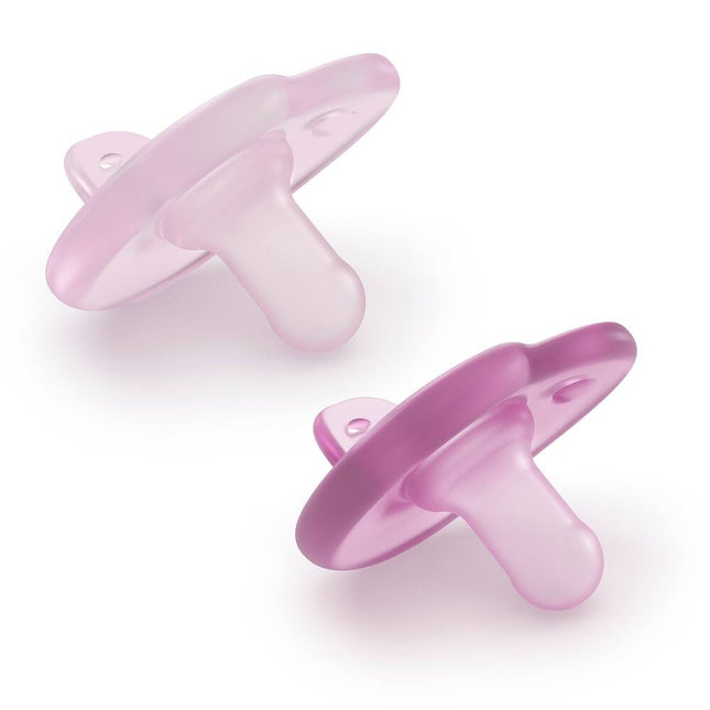 2-Pack Soothie Heart Pacifiers – Pink, For 3 to 18 Month Babies