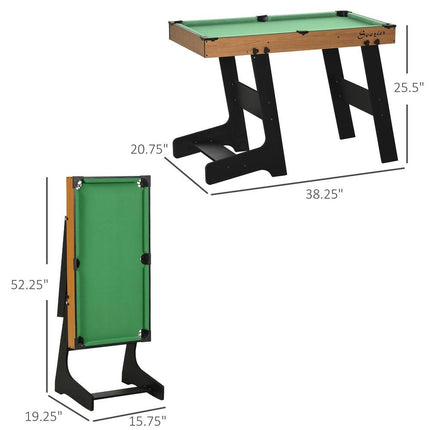 38" Foldable Mini Billiards Tabletop Pool Game Set for Family Game Room Fun