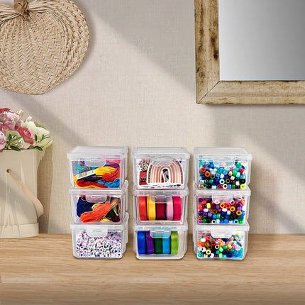 12-Piece Sewing & Craft Storage Organizer Set with Lids, 8.3" x 8.4" x 5.1"