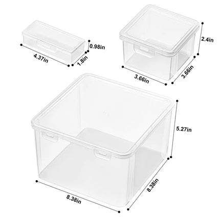 12-Piece Sewing & Craft Storage Organizer Set with Lids, 8.3" x 8.4" x 5.1"