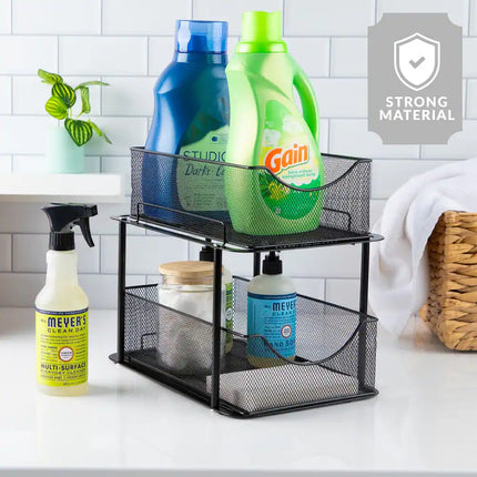 2 Tier Under Sink Organizer 2 Pack Bathroom Storage Rack 14x9.3x12.25 Inch