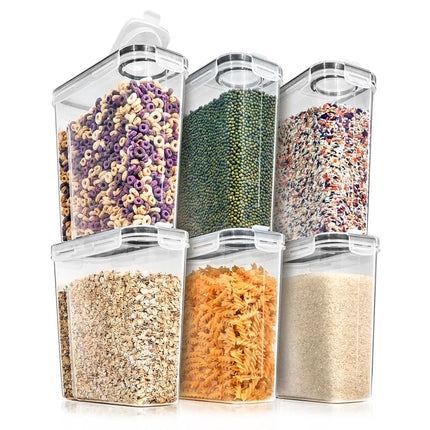 6 Pack Airtight Food Storage Dispensers 4L 16.9 Cups Kitchen Organizer