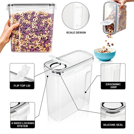 6 Pack Airtight Food Storage Dispensers 4L 16.9 Cups Kitchen Organizer