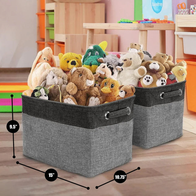 6 Pack 15 Inch Fabric Storage Baskets Collapsible Storage Bins with Handles Shelf