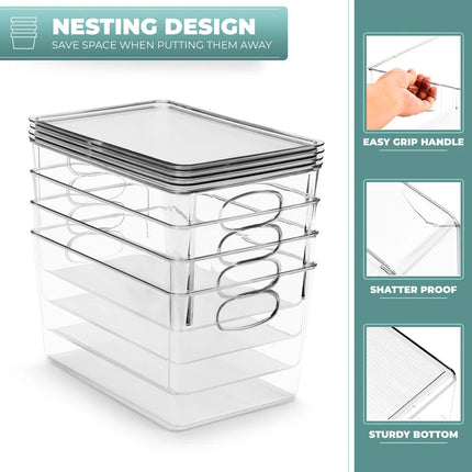 8 Pack Large Clear Storage Bins with Lids for Toys & Home Organization