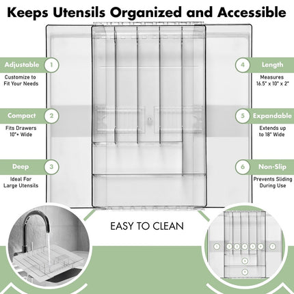 Expandable Silverware Organizer – Large & Medium Kitchen Drawer Tray