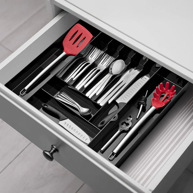 Expandable Silverware Organizer – Large & Medium Kitchen Drawer Tray