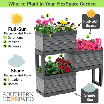 FlexSpace Modular Planter Garden Gray Expandable Outdoor Indoor Plant System