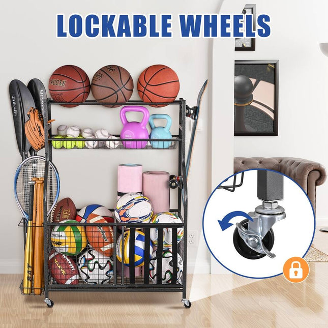Garage Sport Storage Rack – Organize Balls, Bats, and Equipment