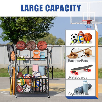 Garage Sport Storage Rack – Organize Balls, Bats, and Equipment