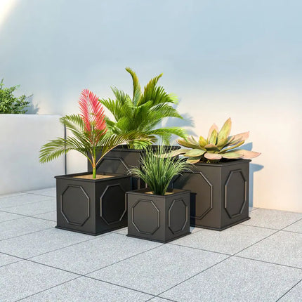 Sprout Series Modern Square Planter – Weatherproof Fiberstone MgO Clay Pot